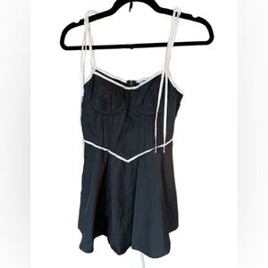 100% Cotton Built in Bra Black and White Mini Dress